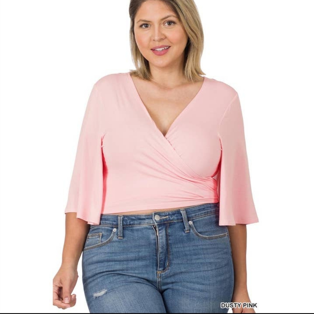 Zenana plus size crop wrap